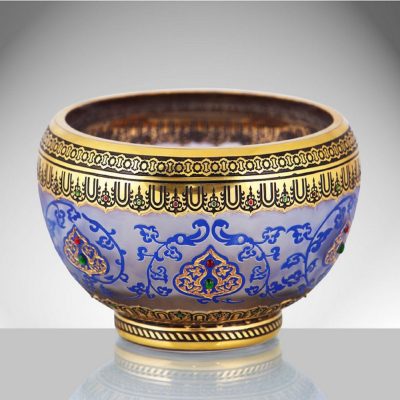 İpek Ticaret Aynaroz El İşlemeli El dekoru Kase